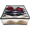 CHICHOUSE Organizer Cassetto/Armadio con 6 Spaziosi Scomparti - Tessuto Traspirante - Pieghevole - Organizer Reggiseni, Mutandine, Calze, Calzini e Accessori. (BIANCO E NERO)