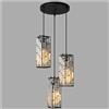 ZPBSJ Modern Black Pendant Lights Mini Crystal Pendant Light Fixture for Kitchen Island Dinning Room Bedroom (3-Light)