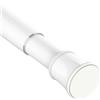 Venwemong Bastone Tenda a Pressione, Asta Tenda Doccia Telescopica, Senza Foratura e Viti,Bastone Tenda Multiuso in Metallo per Bagno, Box Doccia, Appendiabiti, 70-145CM(1 Pezzo),Bianco