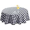Romanstile rotonda Tovaglia antimacchia 100cm Quadri bianco e nero,PVC Tovaglia da esterno 100% impermeabile,per compleanno bambina,prima comunione,pic nic da prato,feste,per Ristorante,giardino