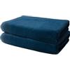 Ôhm Set di 2 Asciugamani Bagno 70x140 cm | Grande Telo da Doccia e Bagno | 100% Cotone | Spugna Morbido e Assorbente | 500g/m2 | Hotel e B&B | Oeko-TEX | Ôhm | Blu scuro