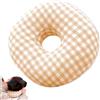 Yudobliss Cuscino Piercing con Foro per L'orecchio Contro Il Dolore All'orecchio, Cuscino a Ciambella, Sollievo Dal Dolore All'orecchio, Cuscino Regolabile, per Alleviare Il Dolore, Plaid Arancione