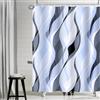 Uiiooazy Tenda Doccia Antimuffa, Tenda da Doccia 180x180cm Blu Righe Sfumata Grigio Banda Gradiente Tende da Bagno Tessuto Lavabile Impermeabile Poliestere Tende per Vasca da Bagno con 12 Anelli