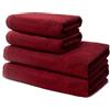 Ôhm Set di 4 Teli da Bagno | 2 Telo Doccia 70x140 cm + 2 Asciugamani Piccoli 50x100 cm | Telo Bagno Spugna Morbido e Assorbente | 100% Cotone | 500g/m2 | Hotel e B&B | Oeko-TEX Rosso