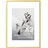 Feihorrm Cornice portafoto A3, in alluminio dorato, formato DIN A3, per foto da 29,7 x 42 cm, senza passepartout o foto da 20 x 28,7 cm, con passepartout, in metallo con vetro temperato per poster