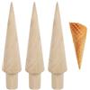 HDGSAFD 3 Pezzi Stampo Conico in Legno, Stampo Cono Gelato, Strumento di Cialda per Dessert Fai -da -Te, Setter Waffle, Stampo di Rotolo di Uova Creativo.