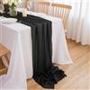 CHUQING Runner da Tavolo Chiffon Decorativa Runner Tavola Nero
