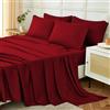 Homebliss Set Lenzuola Una Piazza e Mezza 120x190/200cm 3 Pezzi, Completo Lenzuola Letto in Poliestere, Lenzuolo con Angoli, Lenzuola e 1 Federa 50x80,Tinta Unita, Bordeaux