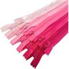 MARARDI [Pack 10] Cerniere [Rose] Nylon [30 cm] Chiusure Lampo per Cucito e Artigianato per Stoffa Vestiti Borse per Cucire a Macchina Patchwork Tessuto di Cotone con Chiusura in Metallo