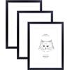Joyshare Cornice Quadro DIN A3 (29.7x42 cm), Set di 3 (Nero), con Passepartout, Per Mostrare Opere d'Arte