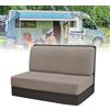 POPUBBY Copridivano per Camper, 1 set (2 pezzi) Elasticizzati Jacquard Copri Divano per Roulotte, Lavabile Fodere Cuscini Dinette RV, Copri Sedili per Caravan Coprischienale e Copripanca (Kaki)