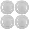 com-four® 4x sottopiatti, argento lucido - piattini semplici riutilizzabili come decorazioni da tavola - piatti decorativi monocromatici per matrimoni, feste di famiglia o Natale - Ø 33 cm