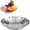 ABOHU Cestello per Cottura a Vapore, Inserto per Cottura a Vapore Regolabile in Acciaio Inox (18 cm-28 cm), Cucina Cestino a Vapore Pieghevole con Manico Telescopico, per Il Pesce di Cottura, Seafood