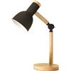 himmel Lampada da tavolo Himmel, Lampada da tavolo in legno regolabile, Lampada da scrivania per bambini per camera da letto, soggiorno, lampada da lettura E27 con base (Nero)