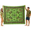 o-day Telo Mare Matrimoniale Cotone Etnico - Telo Mare Grande 240x220cm - Coperta Da Spiaggia XXL Artigianale Multifunzione (Intrecci Orientali, Verde Salvia)