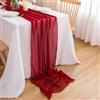 CHUQING Runner da tavolo rosso in chiffon rosso vinaccia, tessuto decorativo, 4 m x 70 cm, colore bordeaux