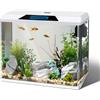 Nobleza - 54L Piccolo Acquario Completo con Illuminazione a LED e Sistema di Filtraggio Integrato, Bianco, Vasche per Pesci