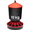 Garronda Mangiatoia per Galline con Manico 10Kg Automatica Antispreco Plastica Alimentare per Polli Pulcini Facile Riempire Uso Domestico Interno Esterno GD-0151