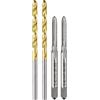 QUARKZMAN Set Punte Maschio e Trapano, 2pz 5-40 UNC Maschi per Filettatura a Scanalatura Diritta e 2pz 2,6mm Punte Trapano Elicoidali Rivestito in Titanio, Filettatura Maschiatura HSS6542