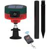 Lancoon sensore movimento solare allarme repellente 360°Rilevatore di movimento forte sirena LED luce lampeggiante IP55 impermeabile con telecomando registrazione per fattoria casa fienile cortile