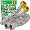 ONIX TECH 2 Pezzi Tubo Corazzato 20 cm Femmina 3/8" x Maschio 3/8" DN8 DE13 - Tubo Flessibile Realizzato in Acciaio Inox Temperatura max 70°C Pressione di Esercizio 10 bar - MADE IN SPAIN - ONIX TECH