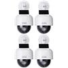 O&W Security 4 telecamere finte professionali Speed Dome a energia solare per esterni, con obiettivo, cavo e videosorveglianza lampeggiante