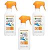 Garnier Ambre Solaire resistente all'acqua Spf+50, confezione da 3 (3 x 300 ml)