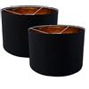 STHomedeco paralume Tamburo Medio - 30 x 20 cm paralume Tessuto Per Soffitto,Tavolo,Appeso,Lampada da terra (2 Nero)