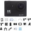 TETEOM Videocamere Sportive, Action Camera impermeabile 4K Ultra HD 4K Action Camera 1080P/30fps Schermo da 2,0 pollici 170D per sport, vlog(No Card,Noir)