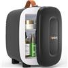 Hansburg Mini frigorifero per la cura della pelle della camera da letto, frigorifero portatile piccolo da 4 litri/6 lattine con opzione 12 V AC/DC/USB per cibo, bevande, trucco, dormitorio, ufficio e