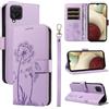 Bravoday Cover per Samsung Galaxy A12 4G / Galaxy M12, Custodia in PU Pelle Portafoglio Flip Schede con Slot per Carte, Magnetica Antiurto Cover per Galaxy A12 4G / M12, Viola