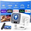 coolid Proiettore Portatile 1080P HD, Mini Proiettore WiFi 6 Bluetooth 5.4 Videoproiettore Focus Elettronico Auto Keystone App Integrata, Chiavetta TV/USB/Laptop/HDMI/iOS/Android TV con Cavo HDMI