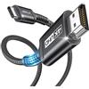JSAUX Cavo USB C a HDMI 4K 2 Metri, Adattatore Tipo C (Custodia in Nylon e Alluminio) [Compatibile con Thunderbolt 3] per MacBook Pro/Air, iPad Pro/Air, iMac, Galaxy S23/S9 - Nero