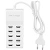 EIMSOAH Multipresa USB di Ricarica Multipresa, Caricabatterie USB a Ricarica Rapida Intelligente 5V 2.4A con 10 Porte, Stazione di Ricarica Multi-USB per Telefono Cellulare 100-240V