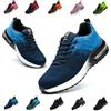 Bawalon Scarpe Antinfortunistiche Uomo Donna Leggere e Comode Scarpe da Lavoro con Punta in Acciaio Sportive Scarpe da Cantiere Antiscivolo Traspiranti Blu EU 37