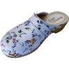 Solema Tris Zoccoli Sabot Pantofole Scarpe di Pelle, Donna, Piccoli Fiori, EU 38