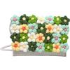 JOPOYOCO Borsa a tracolla da donna tessuta pochette floreali grande capacità fibbia magnetica portafoglio fiore all'uncinetto, borsa a tracolla per il tempo libero, tutti i giorni, feste, ballo di