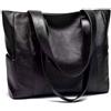 AYNKH Borsa tote da donna in pelle PU, grande capacità con manico superiore, morbida e larga, alla moda, per lavoro, scuola, viaggi, shopping, Nero , 36*10*48CM
