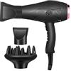 Jolicare Phon Capelli Asciugacapelli Professionale, 2400W Phon con Diffusore per Ricci, Luce Blu Fono Capelli con Concentratori, 2 Velocità/3 Temperature, Cura Ionica (Nero)