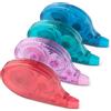 Amazon Basics, Correttore a Nastro, Confezione da 4, a Rullo, Formato Penna, Stile Mouse, Asciugatura Istantanea, Lunghezza 12m, Colori Verde, Viola, Rosso, Blu