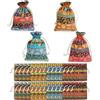 Bssowe 32 Pezzi Sacchetti Juta Colorati con Coulisse, Sacchetti Regalo Natale, Sacchetti in Stoffa, Sacchetti in Cotone e Lino in Stile Etnico, Riutilizzabili, per Feste, Matrimoni, Vacanze (10*14 cm)