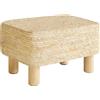 YMYNY Poggiapiedi Pouf Couch Sgabello Poggiapiedi Rettangolare In Alga Marina Naturale Multifunzionale Moderno Ottomano Divano Tavolino per Soggiorno Camera da Letto 42×30×26CM Beige HBD043M