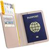 Satechi Porta Passaporto da Viaggio con Find My, Custodia Passaporto con 4 Porta Carte, Ricarica Wireless e Protezione RFID - Porta Passaporto in Pelle Vegana Essenziale per Viaggi - Desert Rose