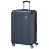 travelite valigia rigida grande, espandibile, 4 ruote, CITY, trolley con superficie antigraffio, chiusura TSA, piega ad espansione, 77 cm, 113-124 l