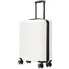 R.Leone Valigia Ryanair 55x40x20 cm+ 40x20x25 cm Set 2 Pezzi Trolley Bagaglio a mano 4 Ruote e Beauty Case in ABS 2208 (Panna, S Bagaglio mano 55x40x20cm)