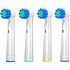 REDTRON Testine Compatibile con Oral b Spazzolini Elettrici, Pacchetto famiglia, Sensitive Clean Testine Spazzolino Ricambio Fit Professional Care Vitality Pro Smart Genius Series, 4 pezzi