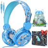 JYPS Cuffie Bambina, Cuffie Per Bambini Unicorno Con Filo e Microfono, Cuffie Con Cavo Rosa Stereo, Cuffie Pieghevoli Per Ragazza, Cuffie Leggere Regolabili (blu)