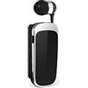 Leepesx Cuffie BT, Auricolari BT Senza Filo con Microfono-Fili Retrattile Cuffie-Auricolari con Cancellazione del Rumore,Design con Clip per Colletto-5 Ore di Conversazione Continua