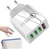 Generico Blocco di ricarica a muro USB, blocco di ricarica rapida USB | Display digitale, caricatore USB veloce, adattatore da parete |, Caricabatterie da muro per telefoni cellulari PD 3.0, supporta più disp