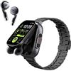 Denash Smartwatch e Auricolari 2 in 1, 2,01'' Schermo HD Bluetooth Fitness Tracker, 100 + Modalità di Sport, Monitor del Sonno Frequenza Cardiaca, Compatibile con Android e iOS
